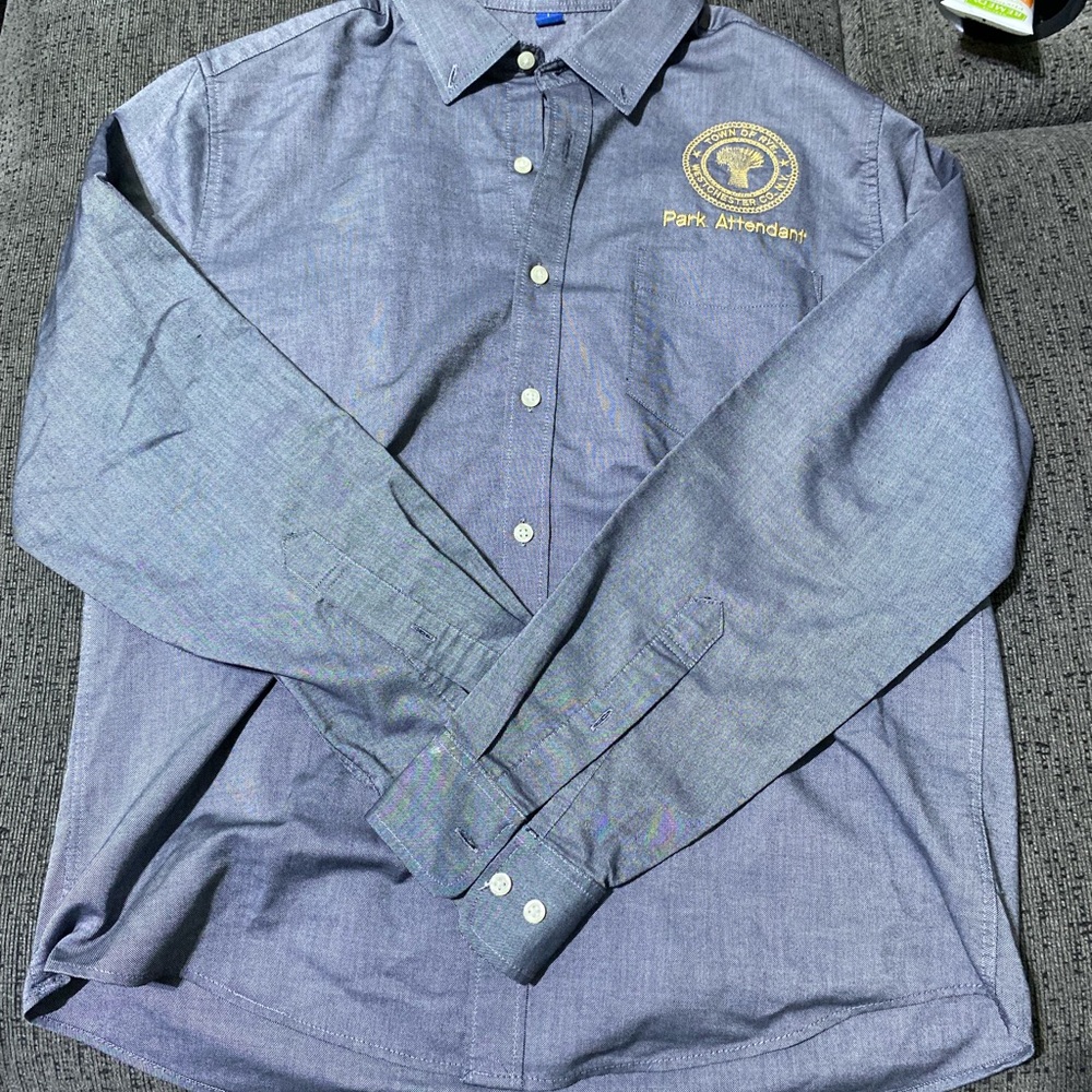 Port Authority Gray Casual Button Down Shirt